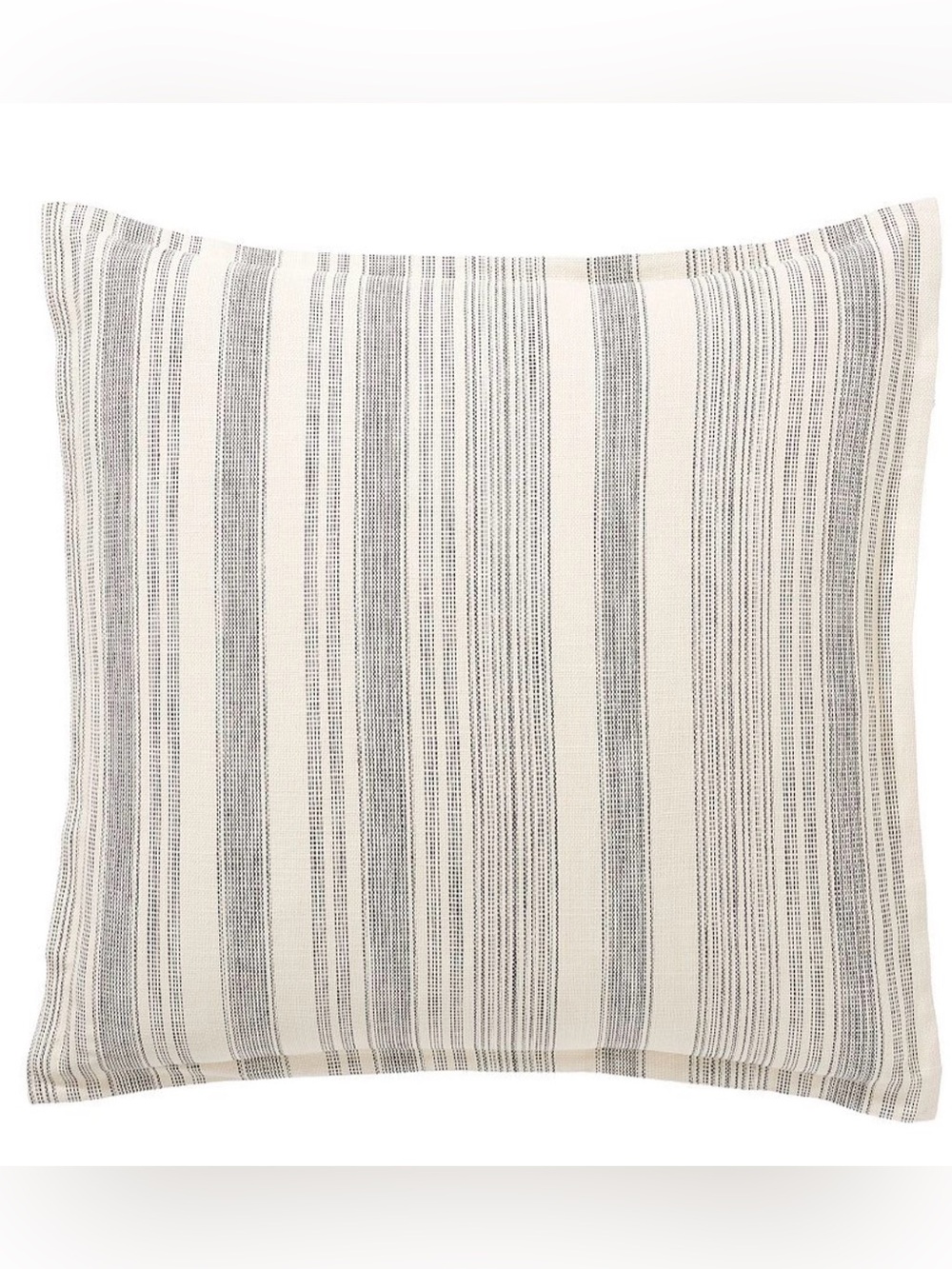 Pottery Barn Hawthorn Stripe Euro Sham Set of 2 Cream and Charcoal Gray NWT